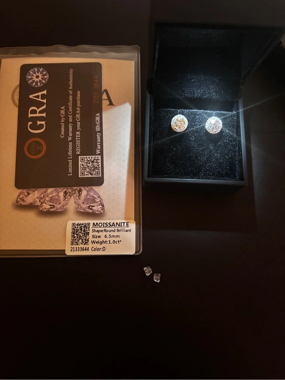 2.6ctw VVS moissanite halo screwback earrings 925 silver gra certified-pass test